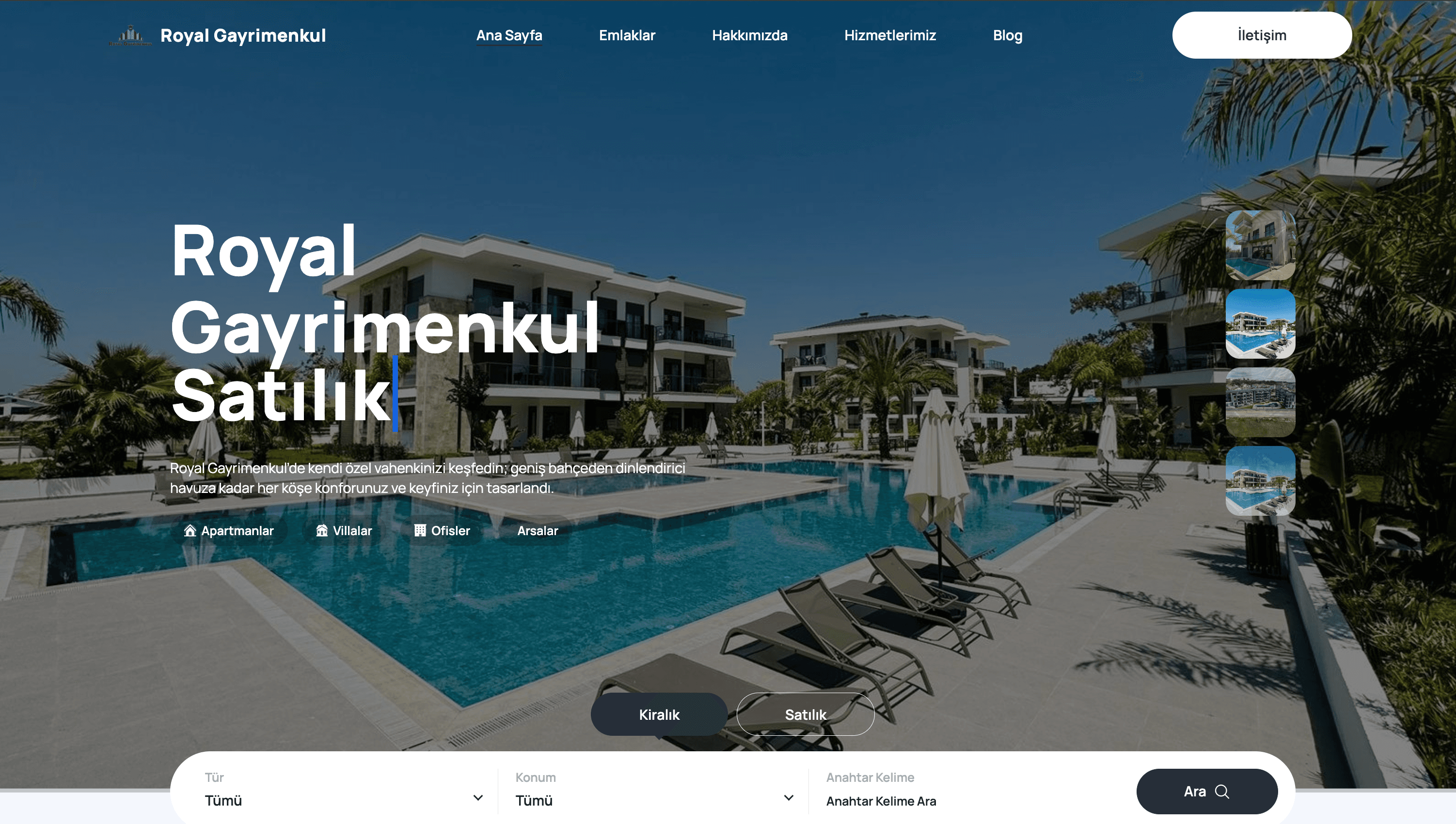 Royal Emlak - Modern Gayrimenkul Platformu
